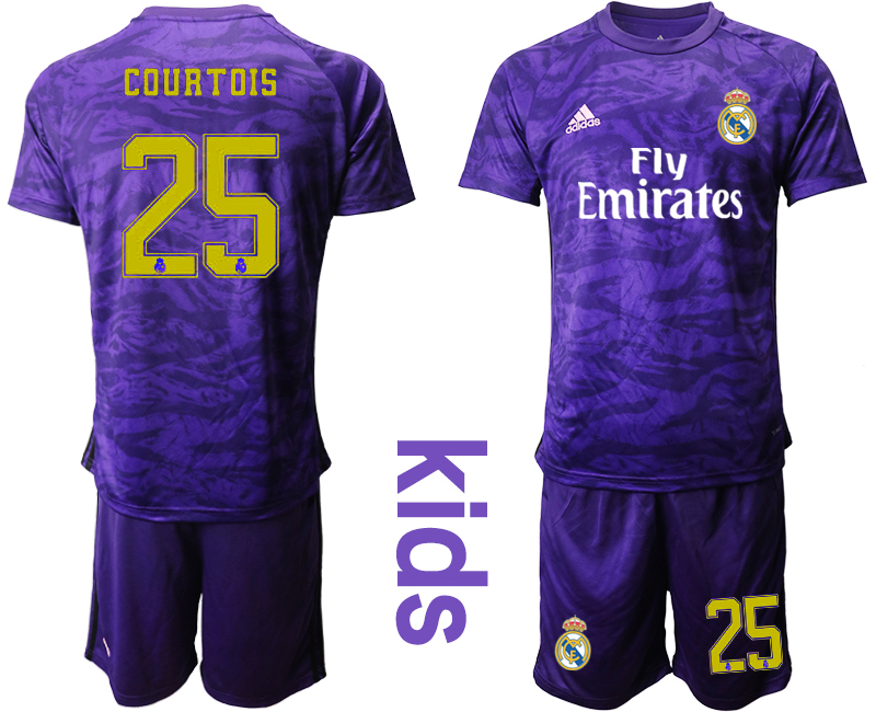 2019-20 Real Madrid 25 COURTOIS Purple Youth Goalkeeper Soccer Jersey