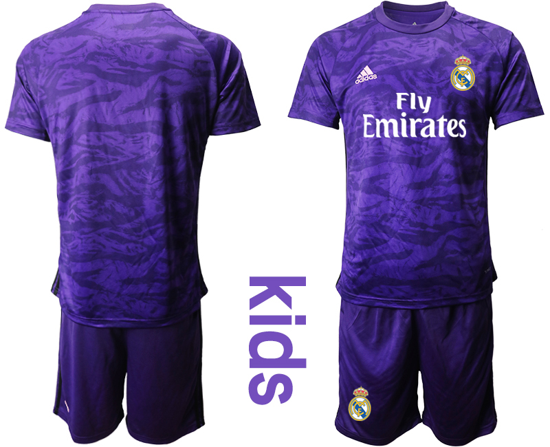 2019-20 Real Madrid Purple Youth Goalkeeper Soccer Jersey