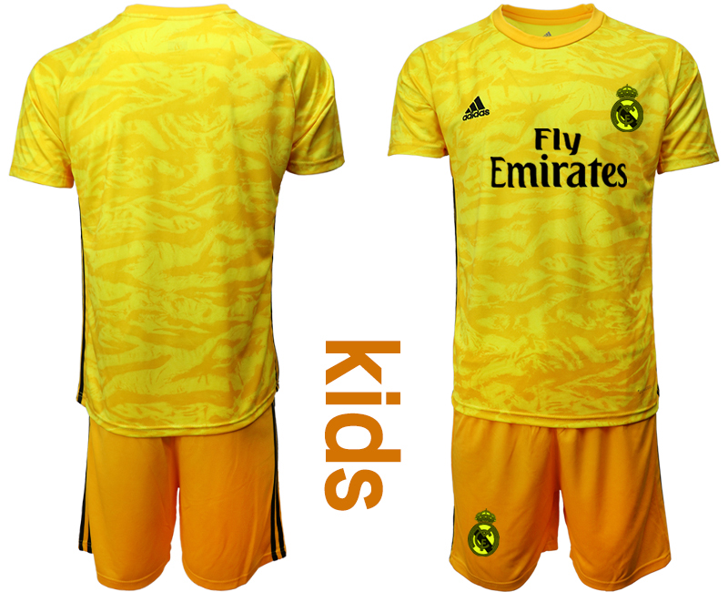 2019-20 Real Madrid Yellow Youth Goalkeeper Soccer Jersey