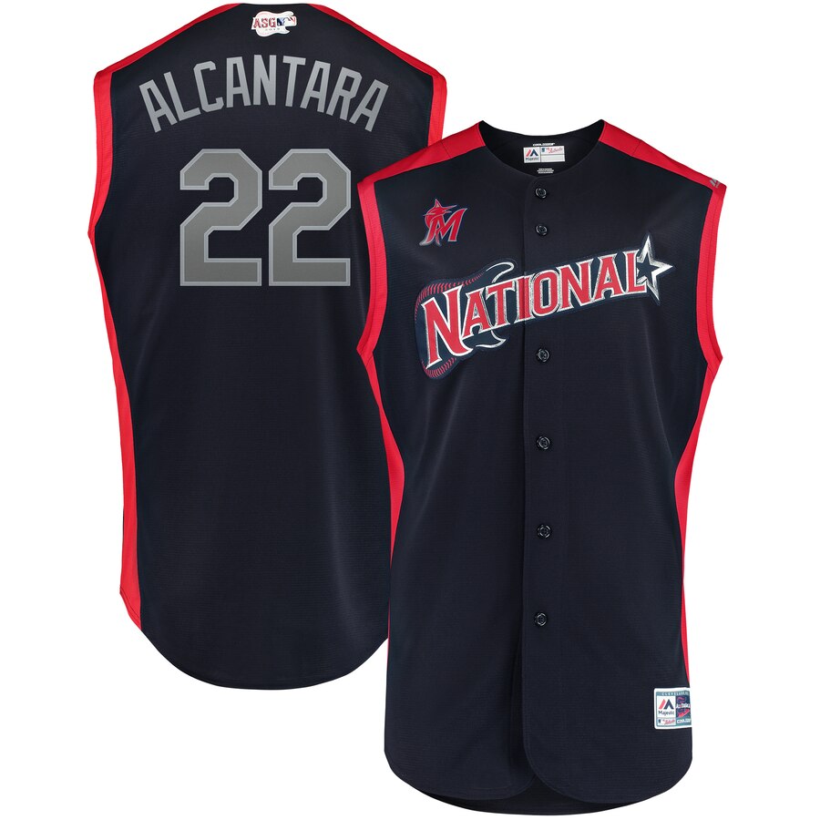 National League 22 Sandy Alcantara Navy 2019 MLB All-Star Game Workout Player Jersey