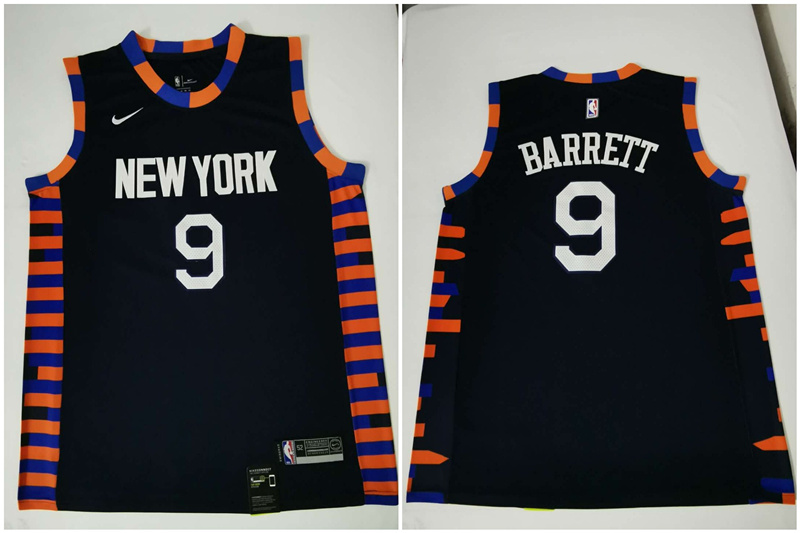 Knicks 9 R.J. Barrett Navy City Edition Nike Swingman Jersey