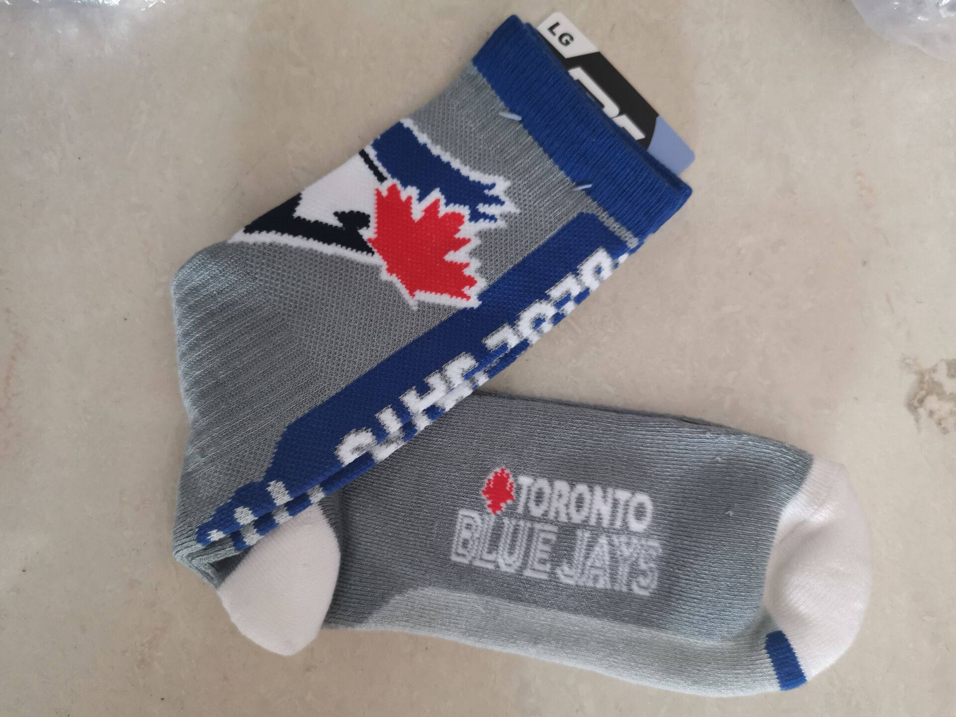 Toronto Blue Jays Team Logo Gray MLB Socks