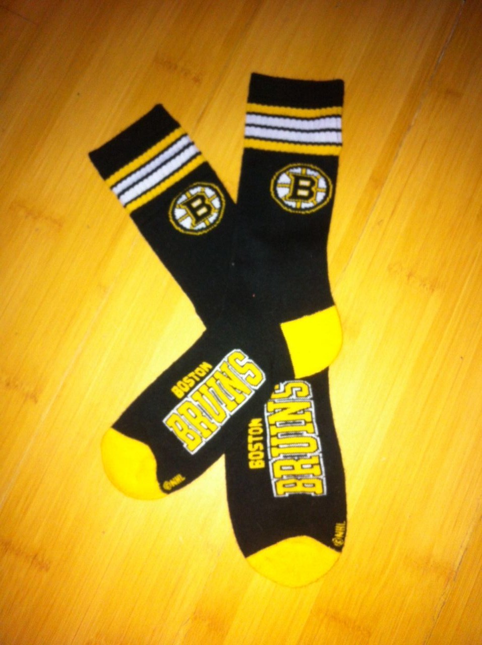 Boston Bruins Team Logo Black NHL Socks