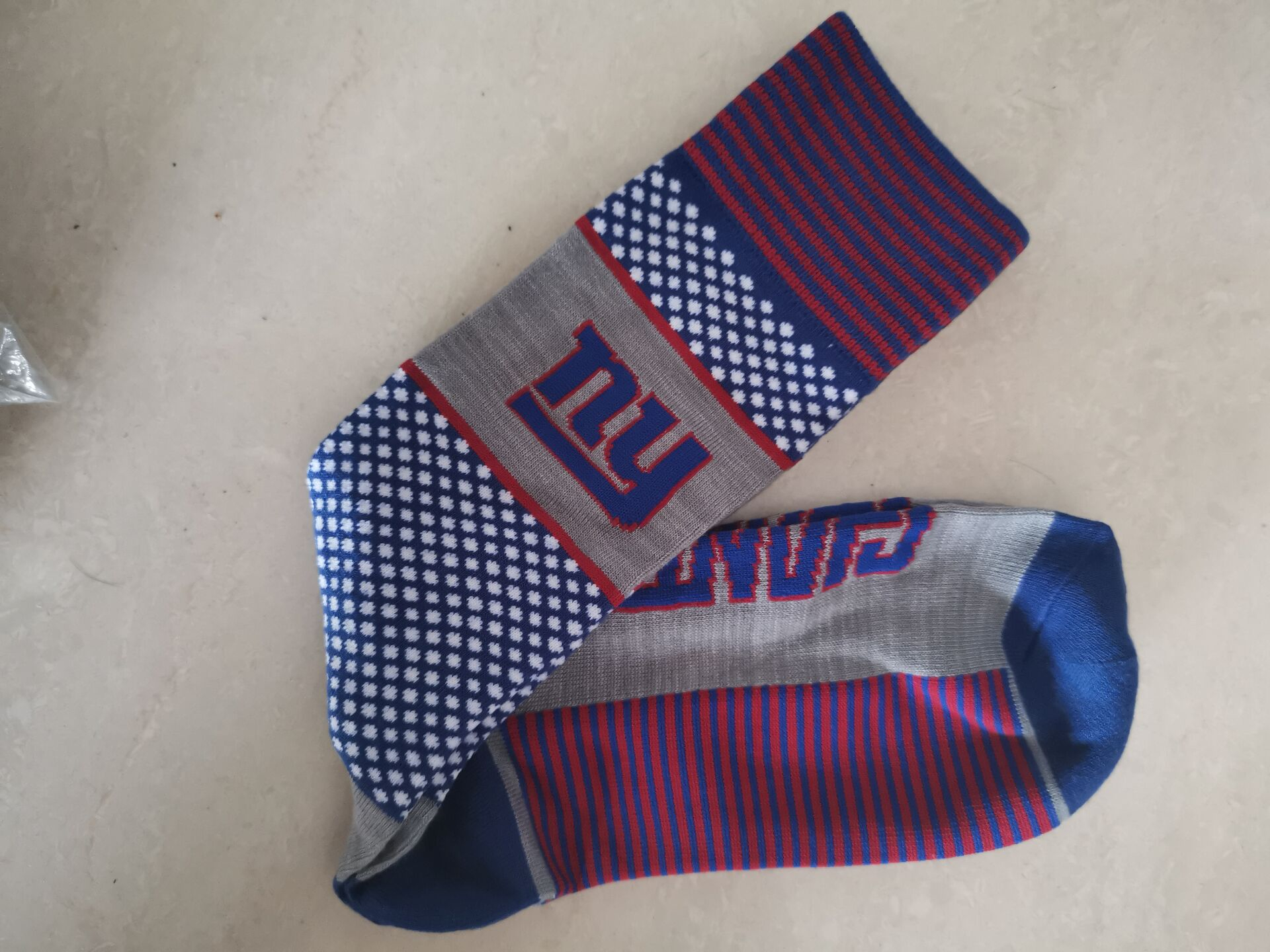 New York Giants Team Logo Royal Gray NFL Socks