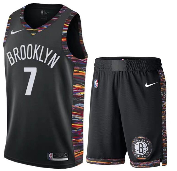 Nets 7 Kevin Durant Black City Edition Nike Swingman Jersey(With Shorts)