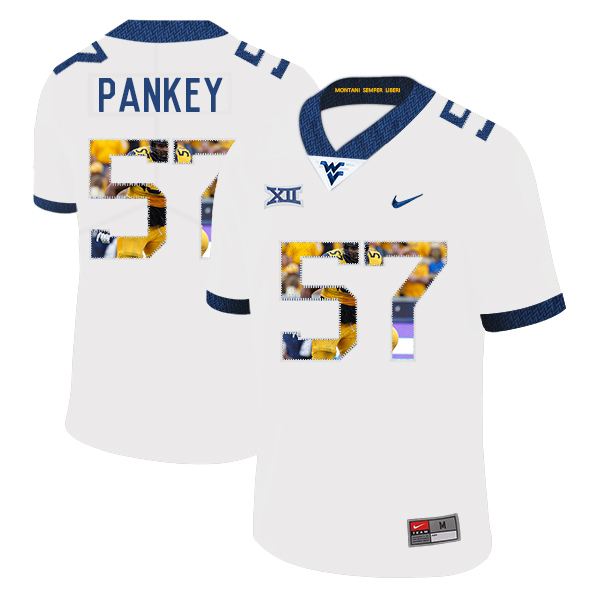 West Virginia Mountaineers 57 Adam Pankey White Fashion College Football Jersey