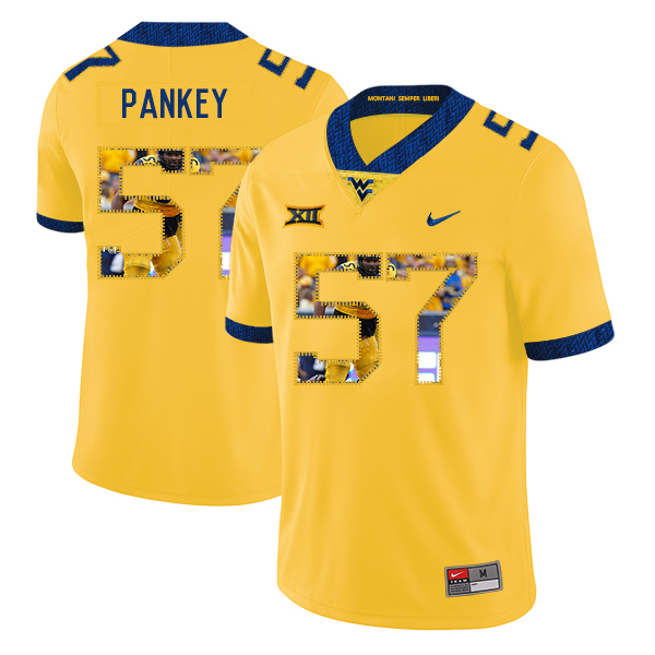 West Virginia Mountaineers 57 Adam Pankey Yellow Fashion College Football Jersey