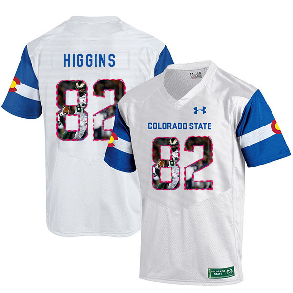 Colorado State Rams 82 Rashard Higgins White Fashion College Football Jersey