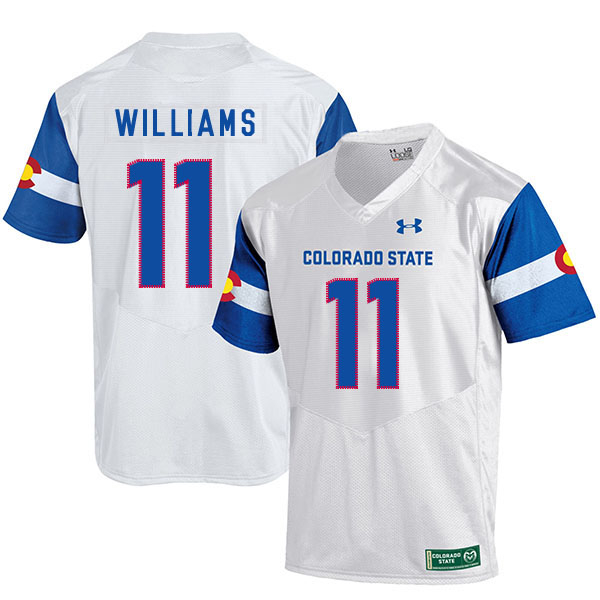 Colorado State Rams 11 Preston Williams White College Football Jersey