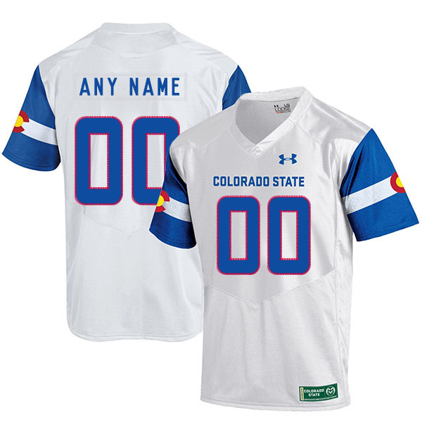 Colorado State Rams Customized White College Football Jersey