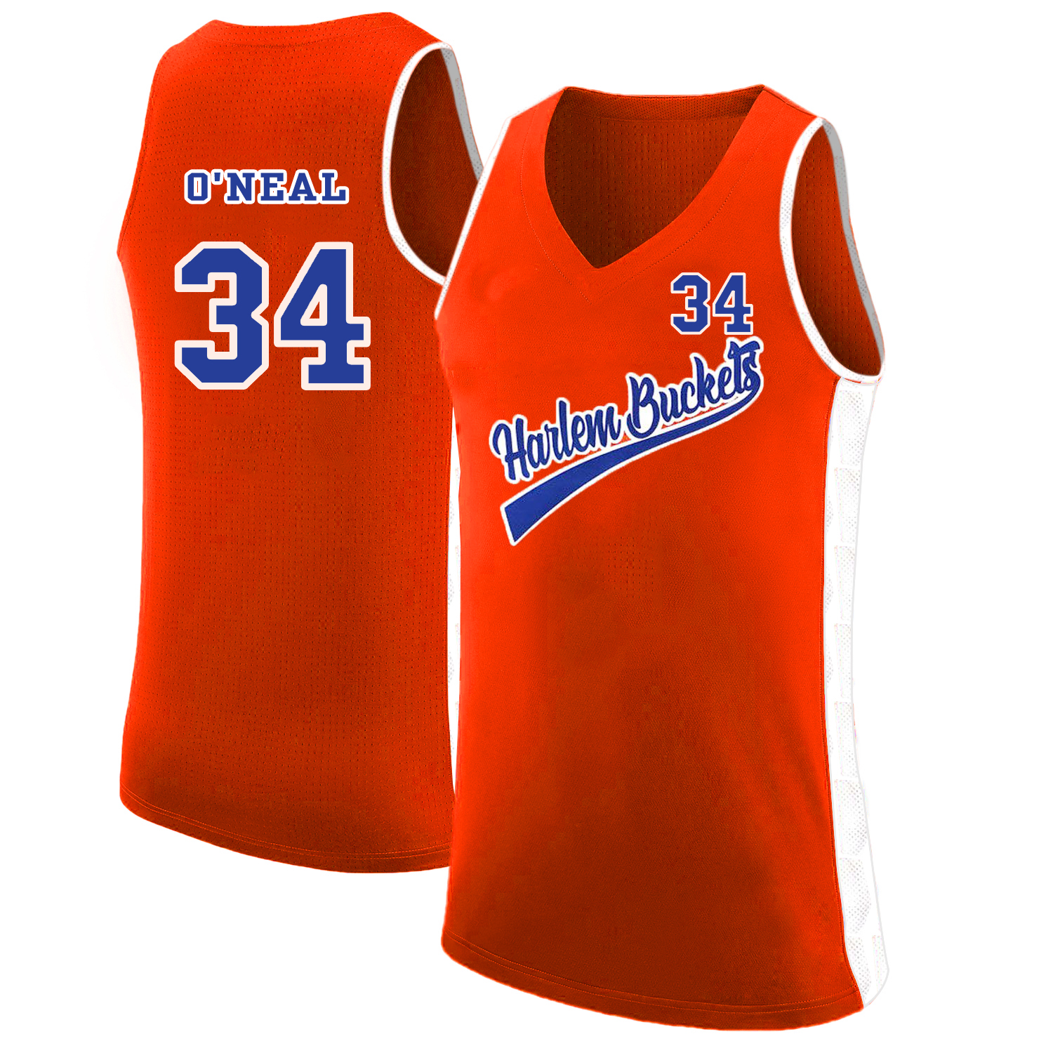 Harlem Buckets 34 Shaquille O'Neal Orange Uncle Drew Basketball Jersey