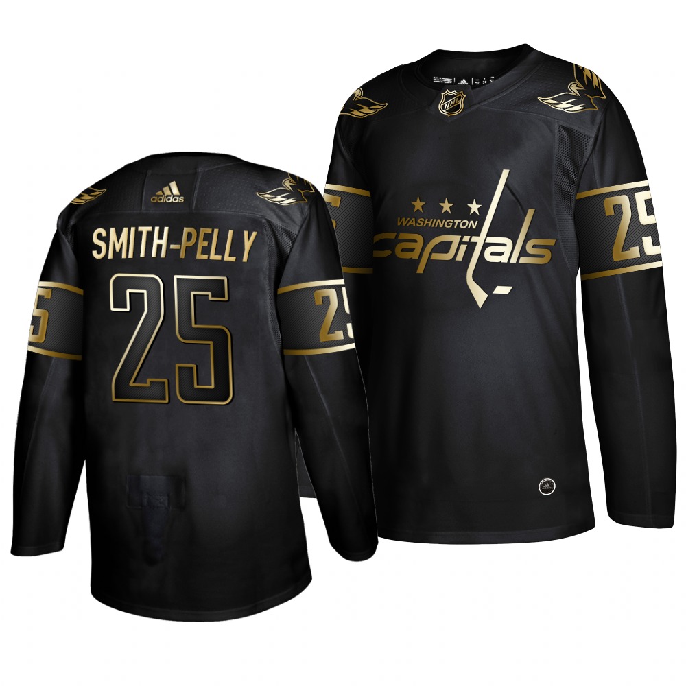 Capitals 25 Devante Smith Pelly Black Gold Adidas Jersey