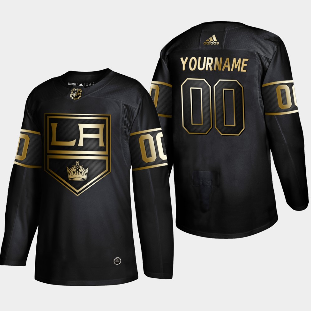 Kings Customized Black Gold Adidas Jersey