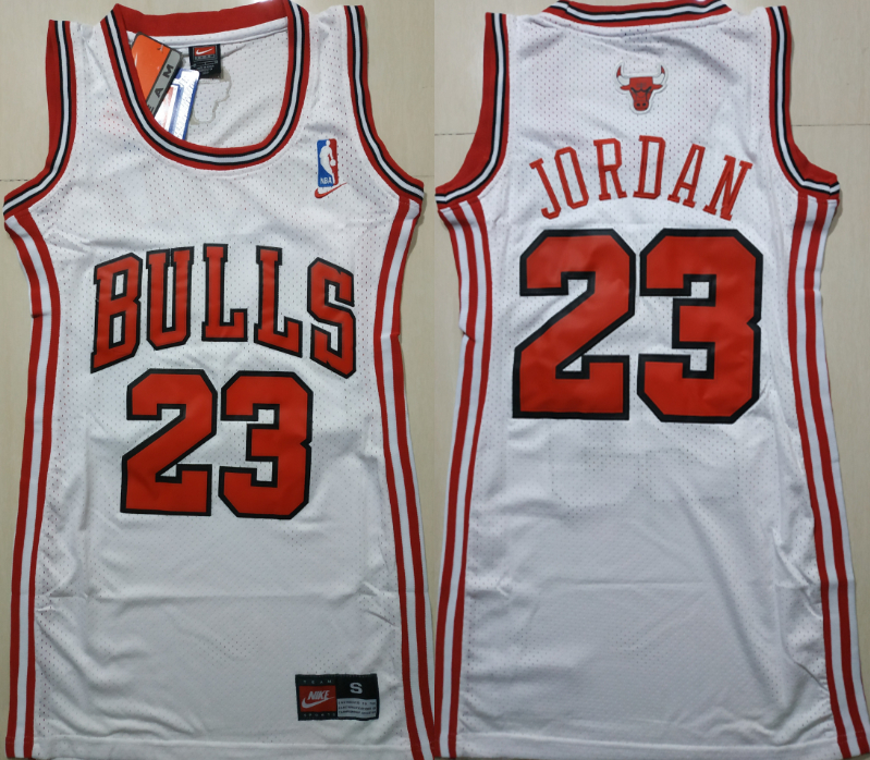 Bulls 23 Michael Jordan White Women Nike Swingman Jersey