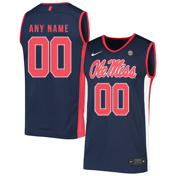 Ole Miss Rebels Customized Navy Nike Basketball College Jersey