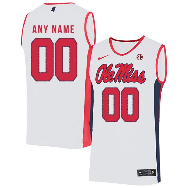 Ole Miss Rebels Customized White Nike Basketball College Jersey