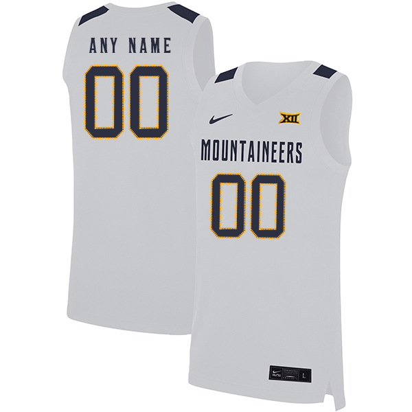 West Virginia Mountaineers Customized White Nike Basketball College Jersey
