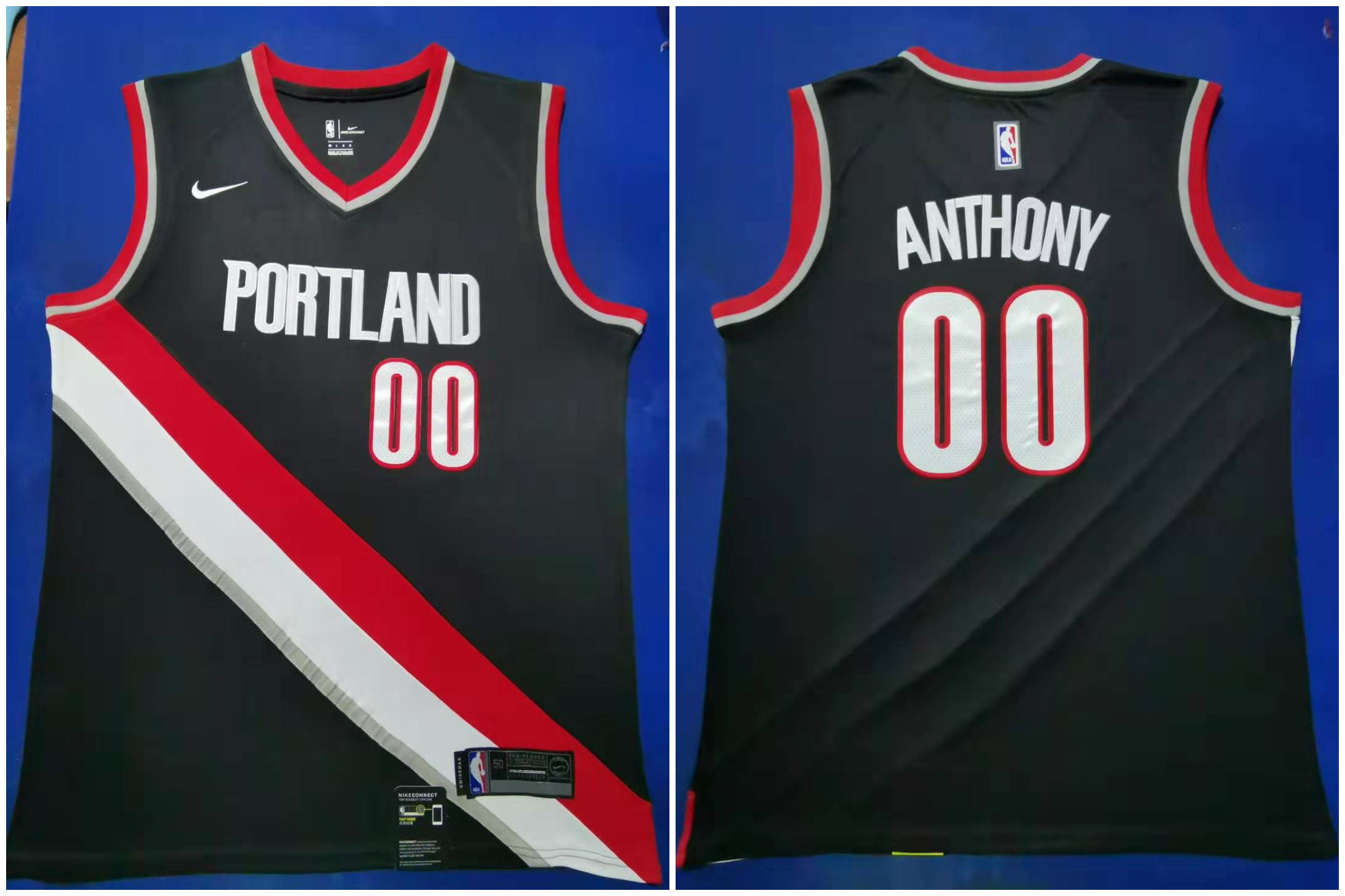 Blazers 00 Carmelo Anthony Black 2019-20 Nike Swingman Jersey