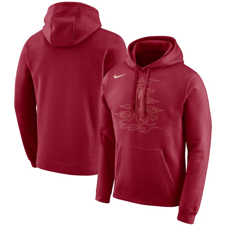 Houston Rockets Nike City Edition Logo Essential Pullover Hoodie Red