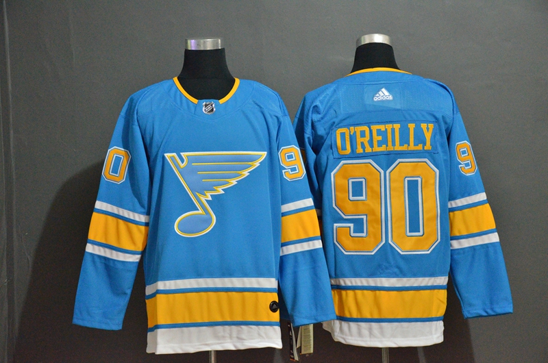 Blues 90 Ryan O'Reilly Light Blue Adidas Jersey