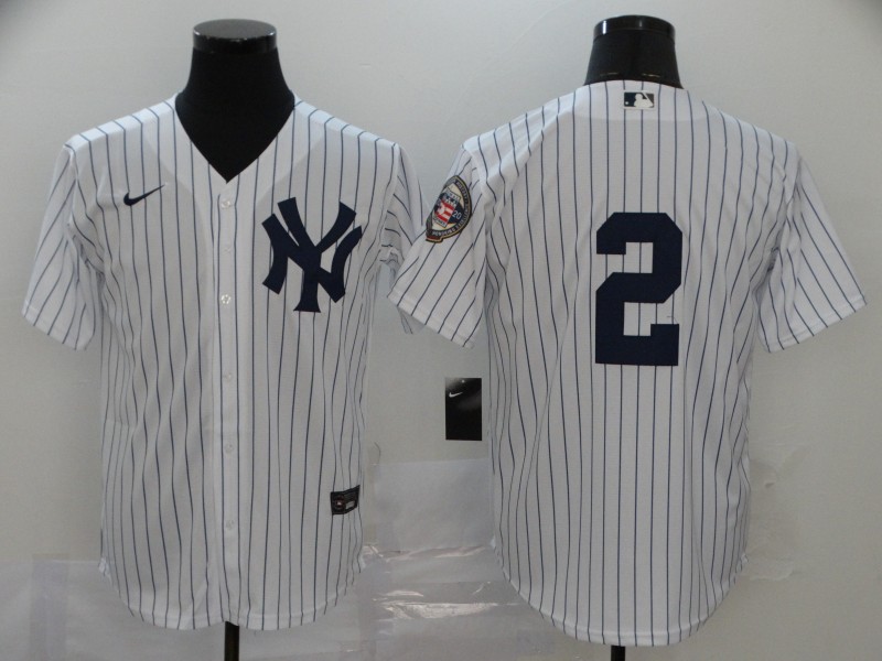 Yankees 2 Derek Jeter White Nike 2020 Nike Hall of Fame Induction Cool Base Jersey