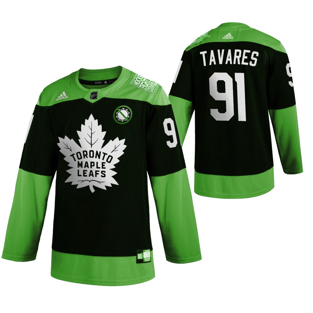 Maple Leafs 91 John Tavares Green 2020 Adidas Jersey