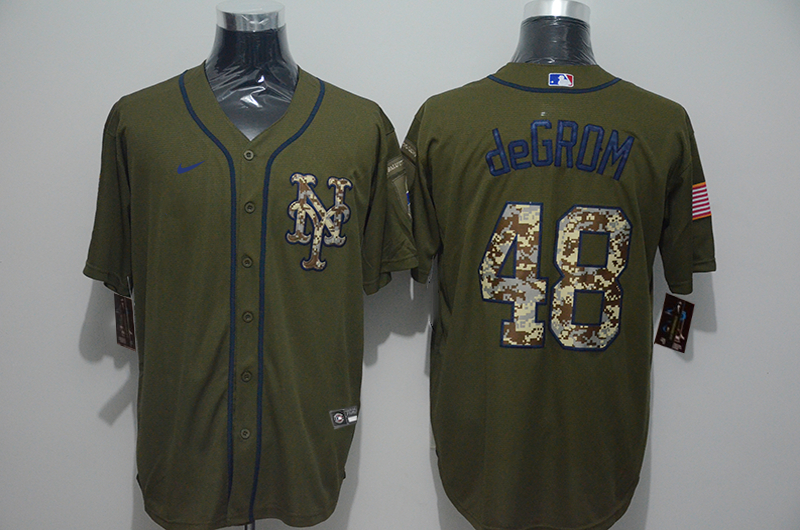 Mets 48 Jacob deGrom Olive 2020 Nike Cool Base Jersey
