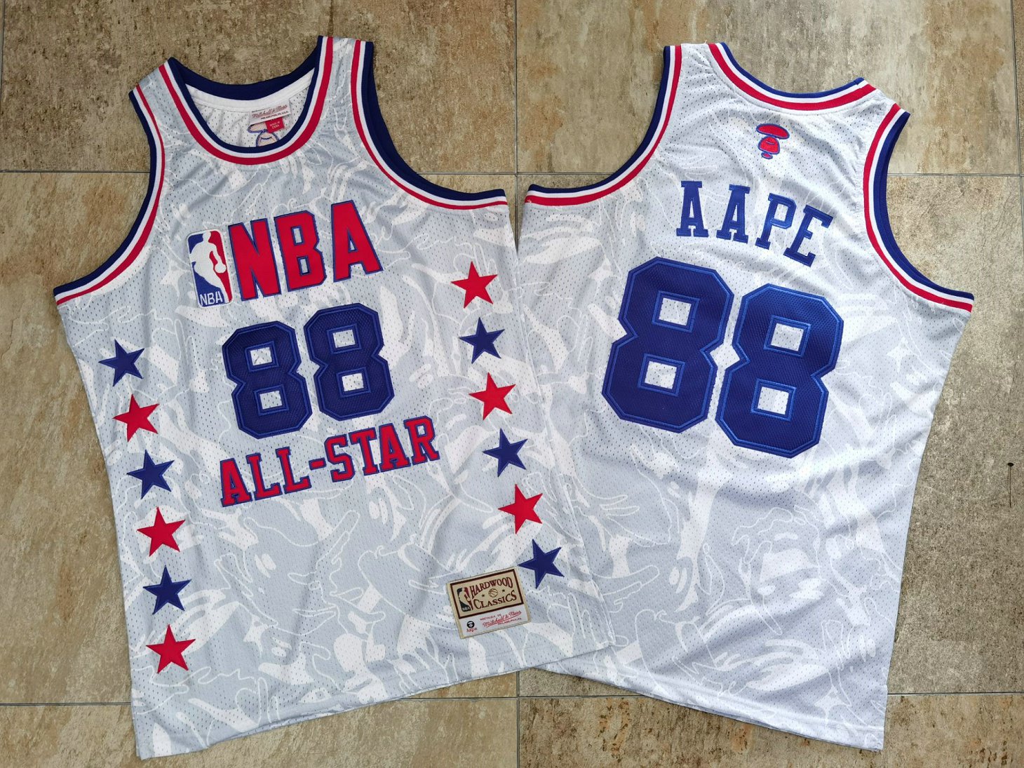 NBA 88 AAPE All Star White Hardwood Classics Jersey