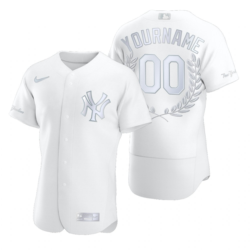 Yankees Customized White Nike Flexbase Fashion Jersey