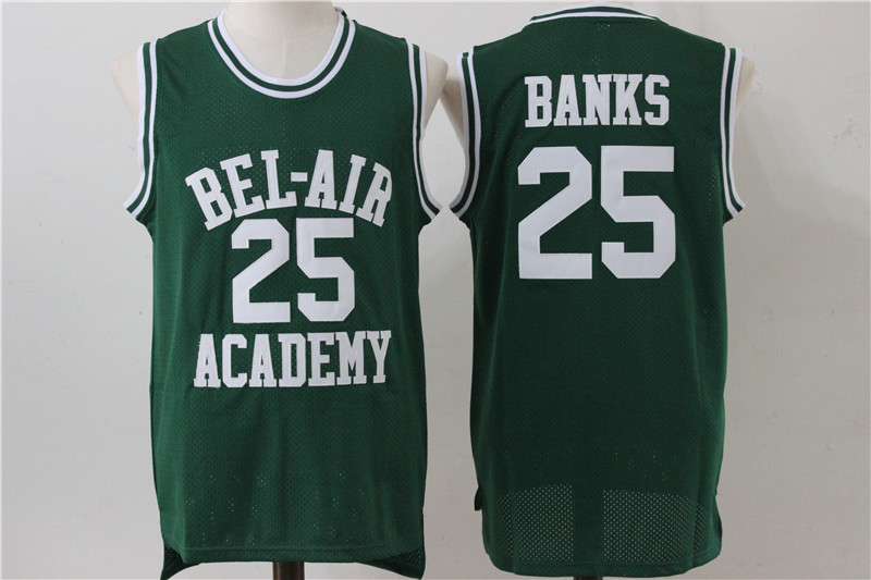 Bel-Air Academy 25 Carlton Banks Green Stitched Movie Jersey