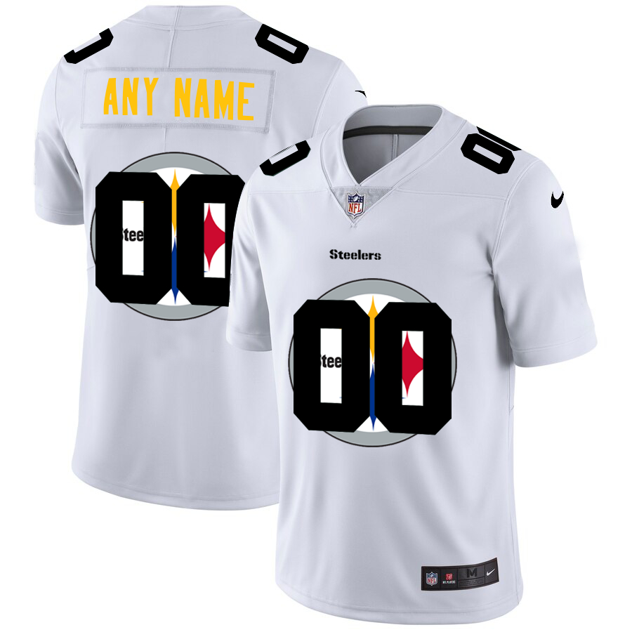 Nike Steelers Customized White Team Big Logo Vapor Untouchable Limited Jersey