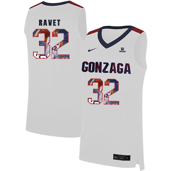 Gonzaga Bulldogs 32 Brock Ravet White Fashion College Basketball Jersey