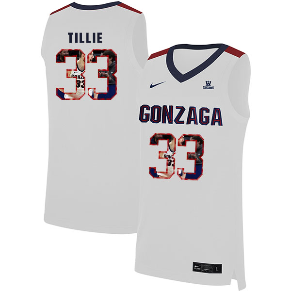 Gonzaga Bulldogs 33 Killian Tillie White Fashion College Basketball Jersey