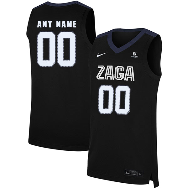 Gonzaga Bulldogs Customized Black College Basketball Jersey