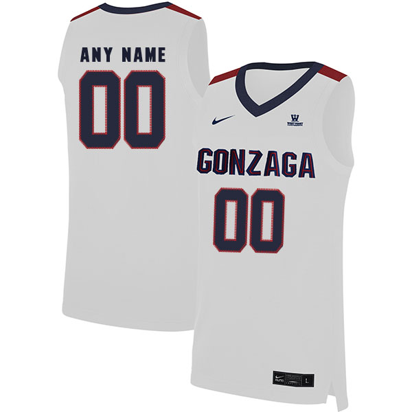 Gonzaga Bulldogs Customized White College Basketball Jersey