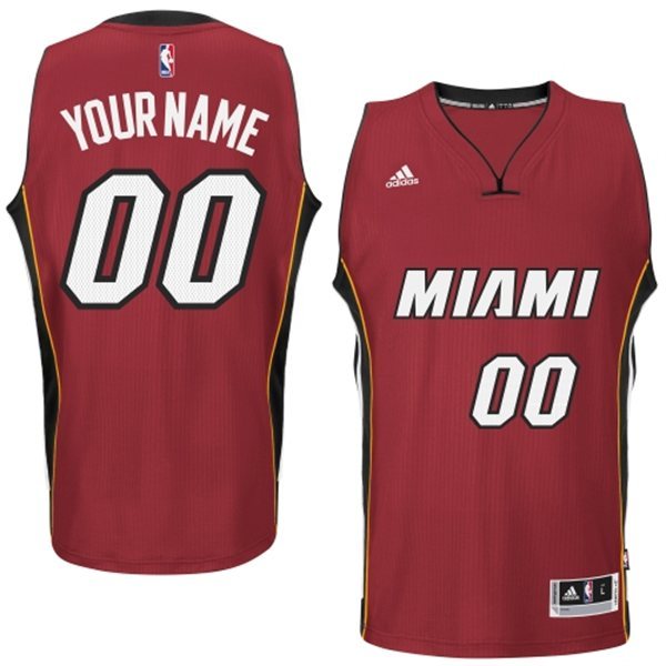 Miami Heat Red Men's Customize New Rev 30 Jersey