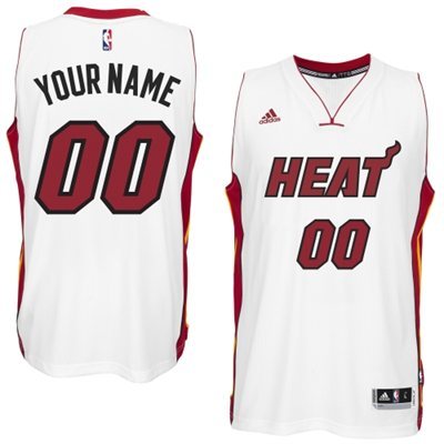 Miami Heat White Men's Customize New Rev 30 Jersey