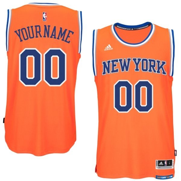 New York Knicks Orange Men's Customize New Rev 30 Jersey