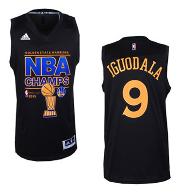 Warriors 9 Iguodala Black 2015 NBA Champions Jersey