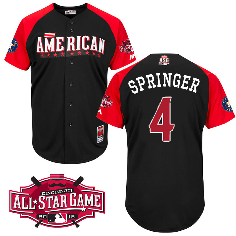 American League Astros 4 Springer Black 2015 All Star Jersey