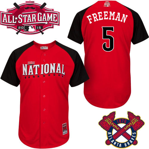 National League Braves 5 Freeman Red 2015 All Star Jersey
