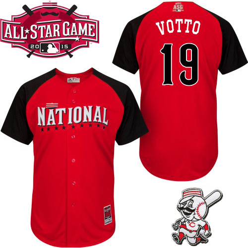 National League Reds 19 Votto Red 2015 All Star Jersey