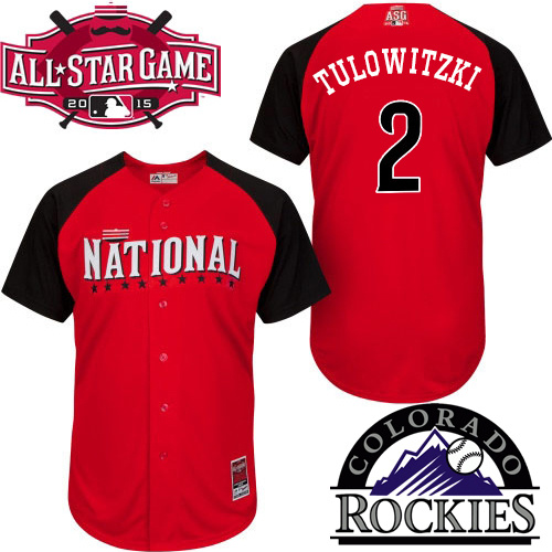 National League Rockies 2 Tulowitzki Red 2015 All Star Jersey