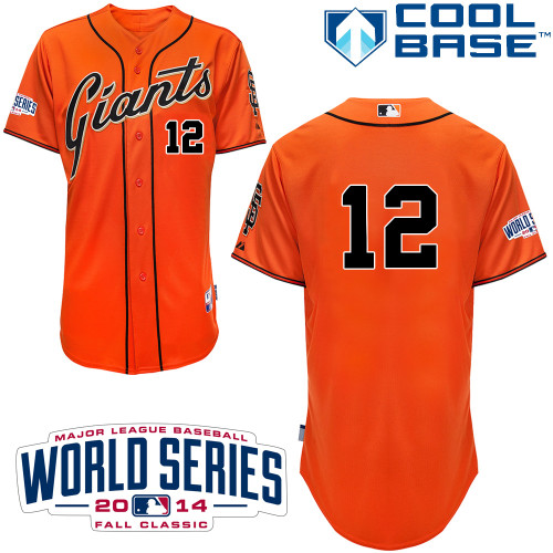 Giants 12 Panik Orange 2014 World Series Cool Base Jerseys