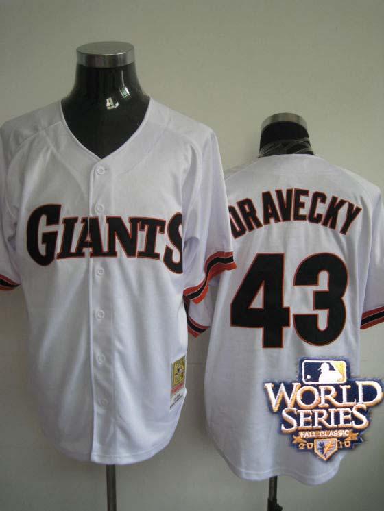 Giants 43 Dravecky white world series jerseys