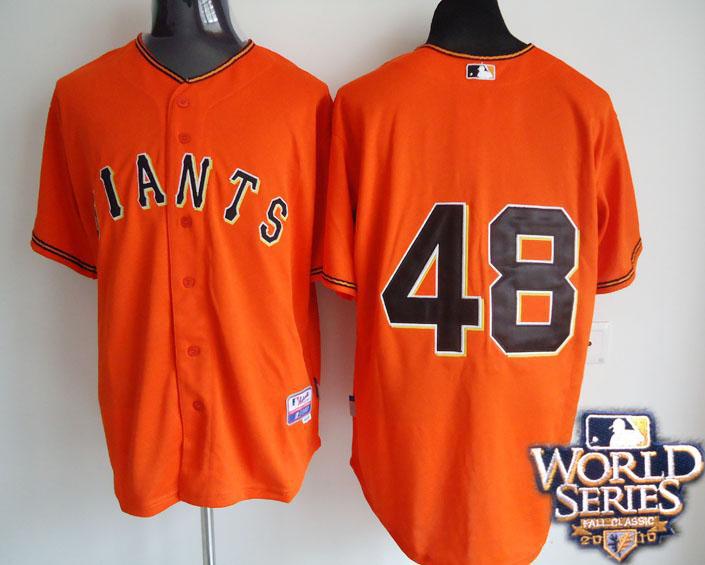 Giants 48 Sandoval orange world series jerseys