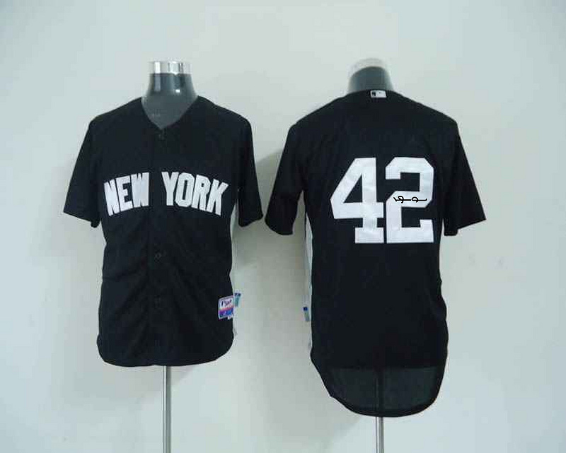 New York Yankees 42 Rivera Black Signature Edition Jerseys