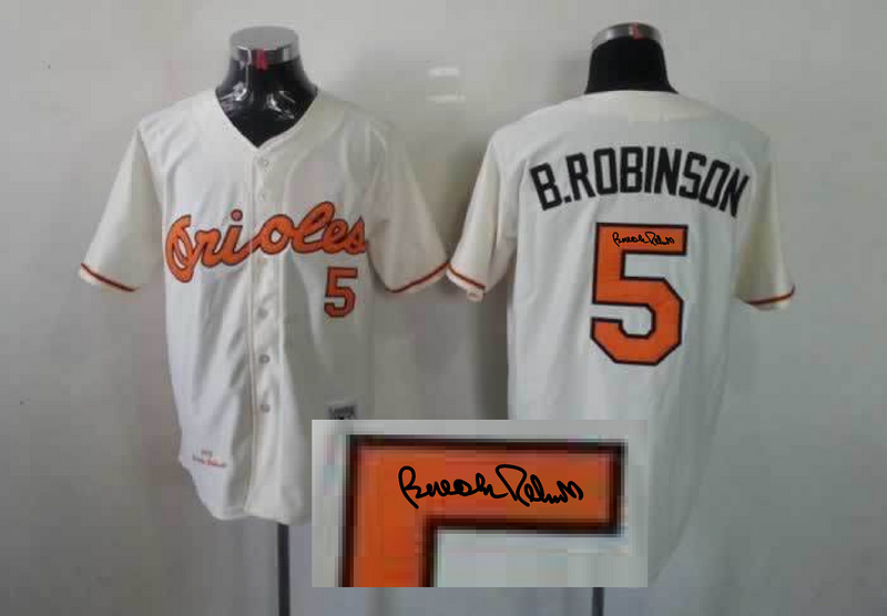 Orioles 5 B.Robinson Cream Signature Edition Jerseys