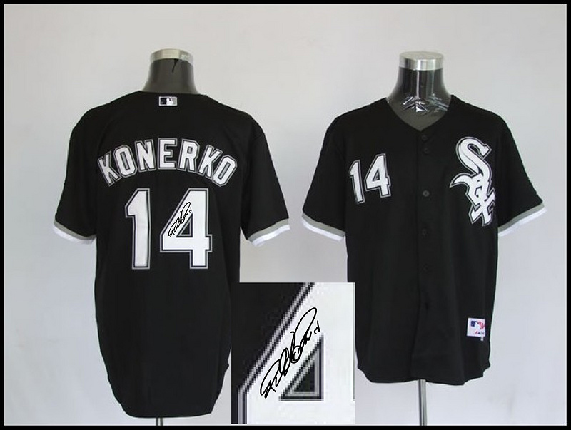 White Sox 14 Konerko Black Signature Edition Jerseys