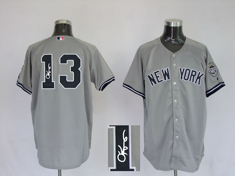 Yankees 13 Rodriguez Grey Signature Edition Jerseys